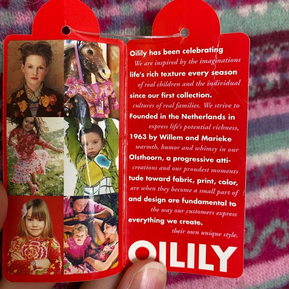 Oilily Girls Boho Dress Fair Isle Sweater Denim Floral Fringe Size 116 (US Sz 6)